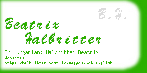 beatrix halbritter business card